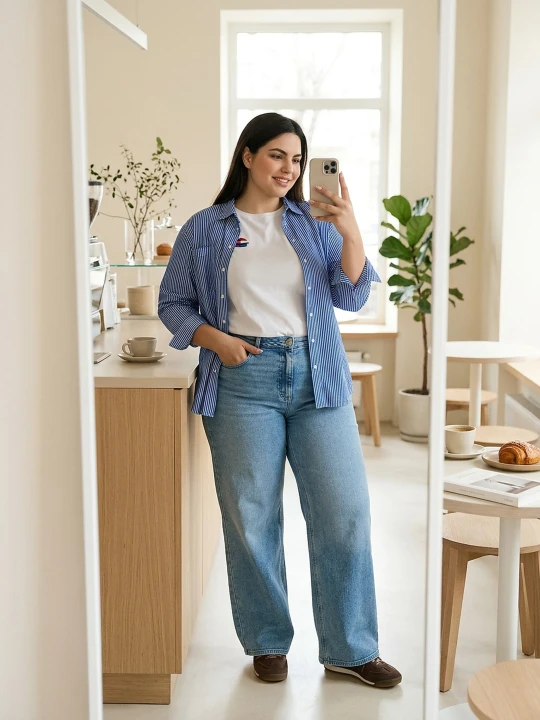 Zdjęcie produktu Sinsay - Jeansy wide leg Plus Size - niebieski