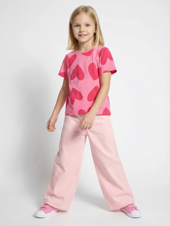 Zdjęcie produktu Sinsay - Jeansy wide leg - różowy
