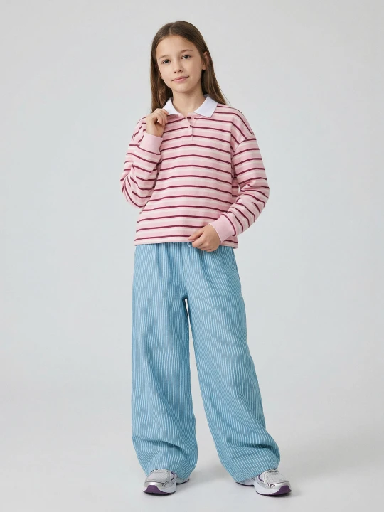 Zdjęcie produktu Sinsay - Jeansy wide leg w paski - wielobarwny
