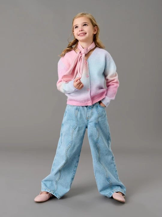 Zdjęcie produktu Sinsay - Jeansy wide leg z efektem sprania - niebieski
