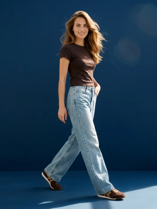 Zdjęcie produktu Sinsay - Jeansy wide leg z efektem sprania - niebieski