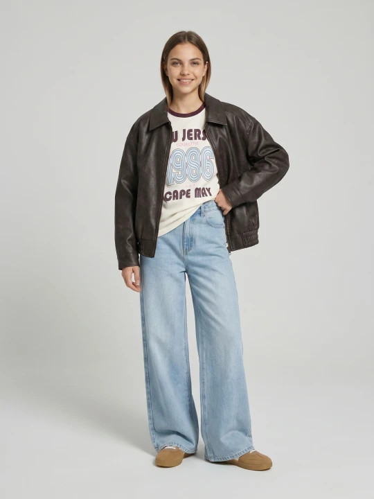 Zdjęcie produktu Sinsay - Jeansy wide leg z efektem sprania - niebieski