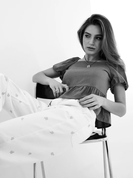 Zdjęcie produktu Sinsay - Jeansy wide leg z haftem - biały