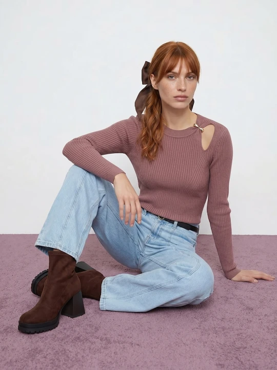 Zdjęcie produktu Sinsay - Jeansy wide leg z paskiem - niebieski