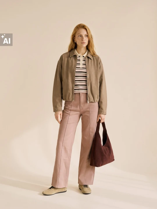 Zdjęcie produktu Sinsay - Jeansy wide leg z przeszyciami - fioletowy