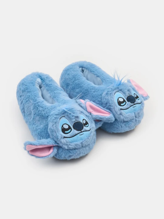 Zdjęcie produktu Sinsay - Kapcie ze sztucznym futerkiem i elementami 3D Lilo & Stitch - niebieski