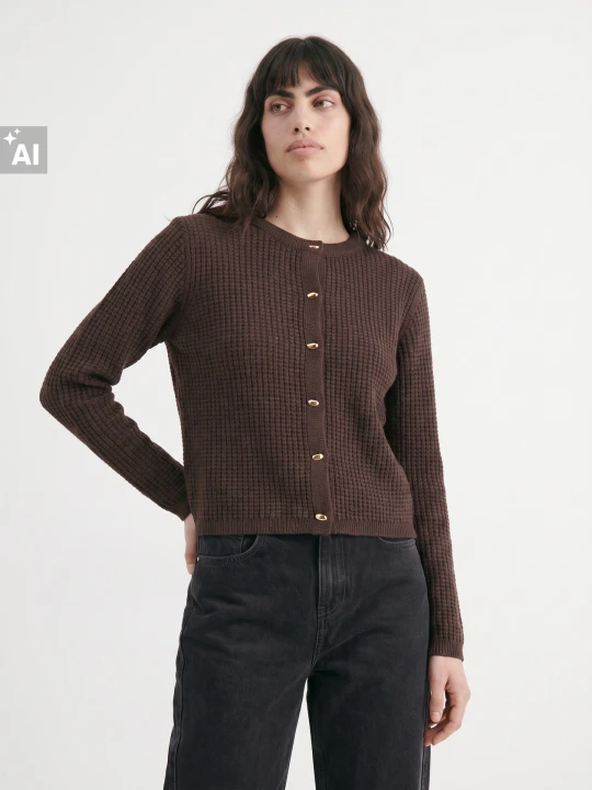 Zdjęcie produktu Sinsay - Klasyczny kardigan z ozdobnymi guzikami - dark grey jeans