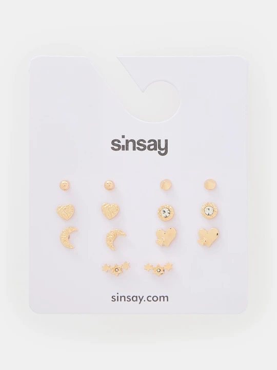 Zdjęcie produktu Sinsay - Kolczyki 7 pack - złoty