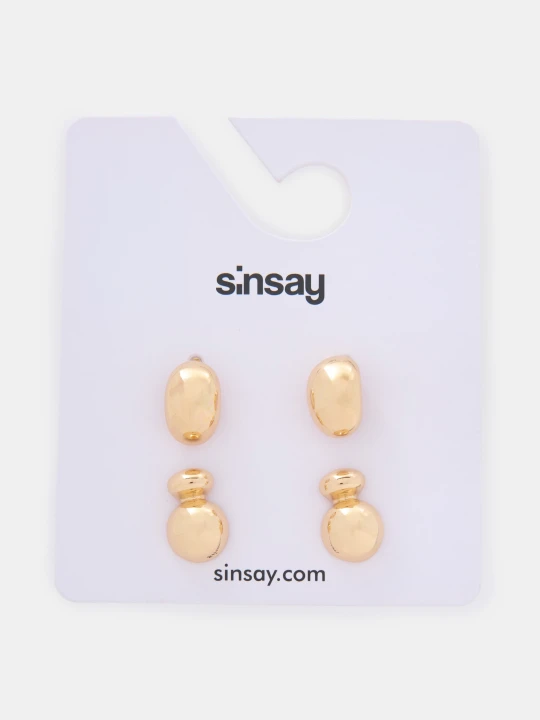 Zdjęcie produktu Sinsay - Kolczyki sztyfty 2 pack - złoty