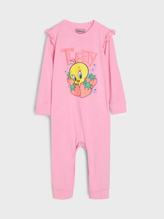 Zdjęcie produktu Sinsay - Kombinezon z ozdobnymi falbanami Looney Tunes - różowy