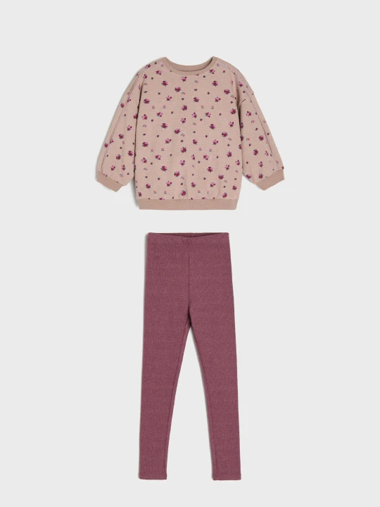 Zdjęcie produktu Sinsay - Komplet: bluza i legginsy z motywem kwiatowym - wielobarwny