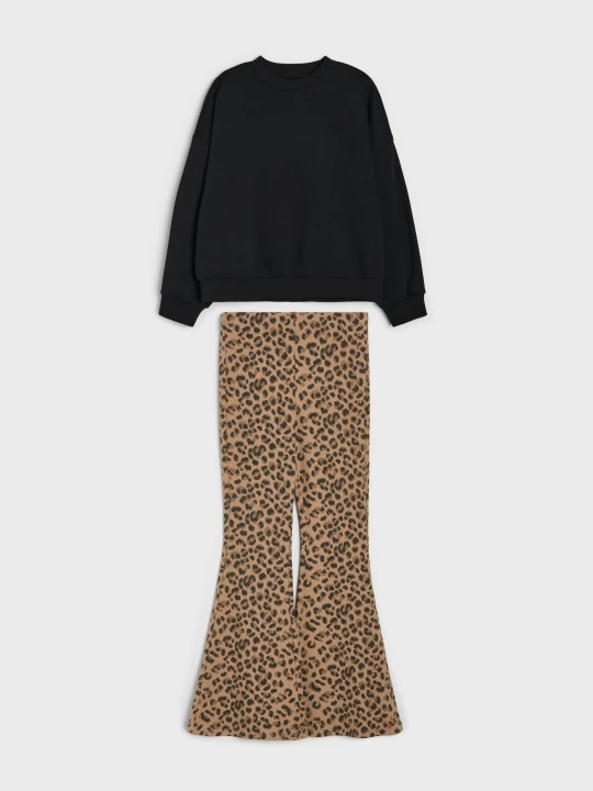 Zdjęcie produktu Sinsay - Komplet: bluza i legginsy z motywem panterki - wielobarwny