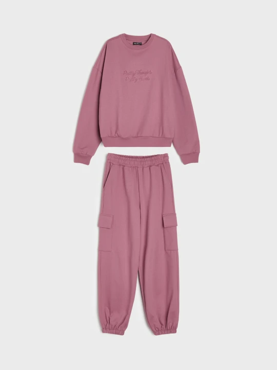 Zdjęcie produktu Sinsay - Komplet: bluza i spodnie - fioletowy