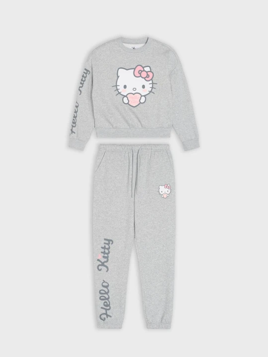 Zdjęcie produktu Sinsay - Komplet: bluza i spodnie Hello Kitty - szary
