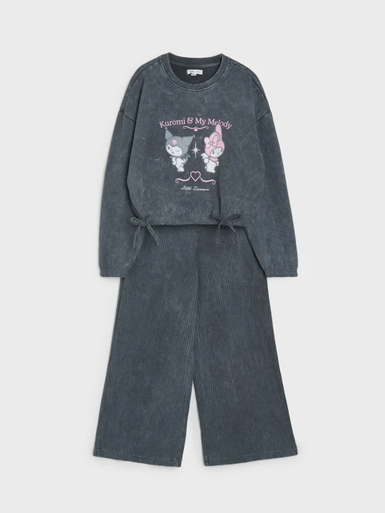 Zdjęcie produktu Sinsay - Komplet: bluza i spodnie Kuromi and My Melody - szary