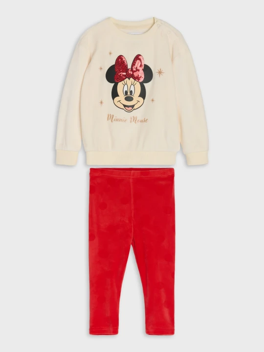 Zdjęcie produktu Sinsay - Komplet: bluza i spodnie Minnie Mouse - kremowy