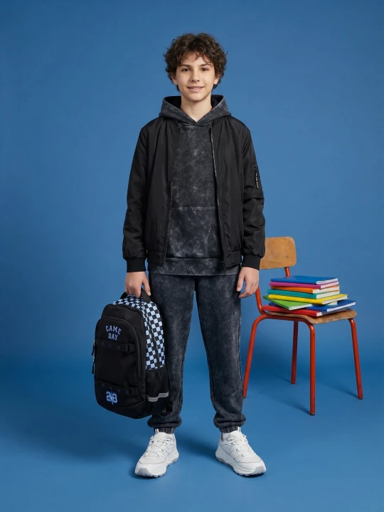 Zdjęcie produktu Sinsay - Komplet: bluza i spodnie optic wash - czarny