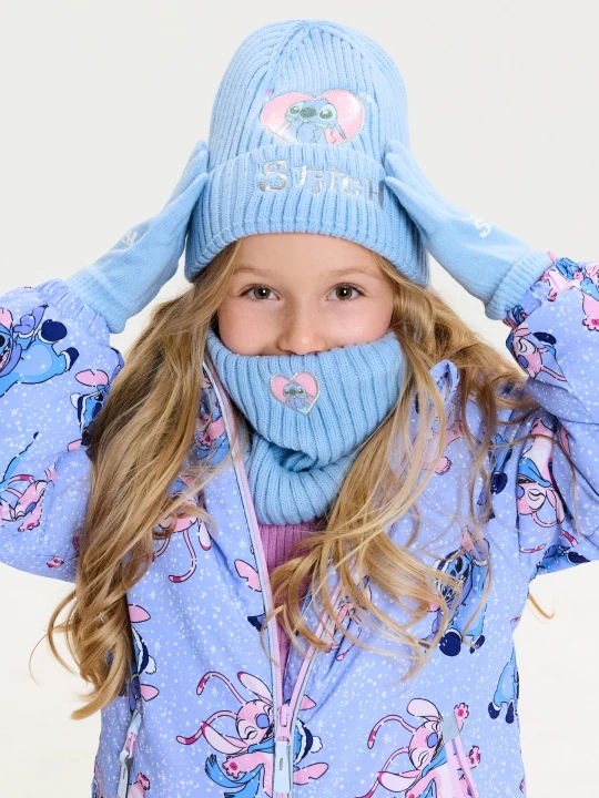 Zdjęcie produktu Sinsay - Komplet: czapka, komin i rękawiczki Stitch - błękitny