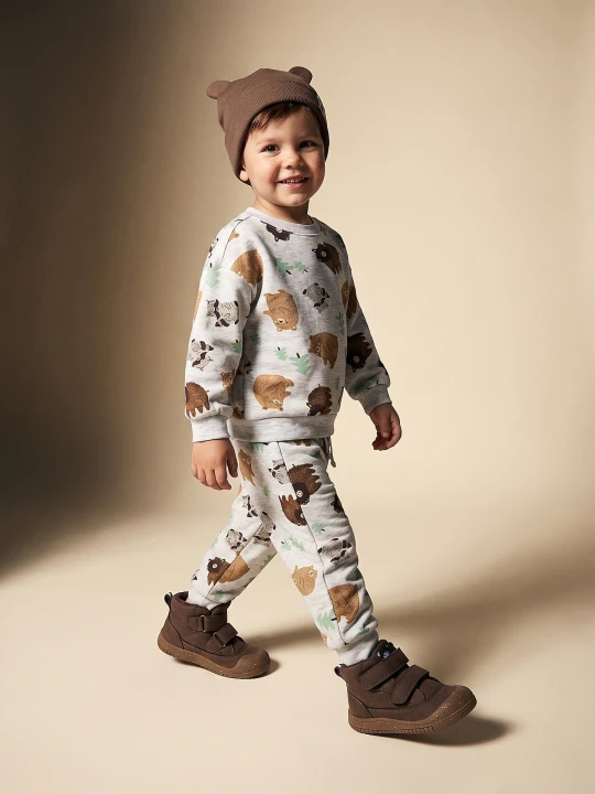 Zdjęcie produktu Sinsay - Komplet dresowy: bluza crewncek i spodnie jogger z motywem leśnych zwierząt - szary