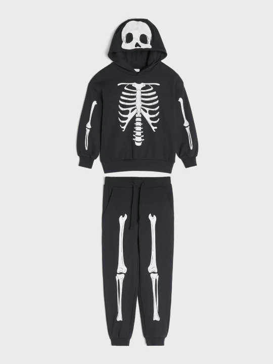 Zdjęcie produktu Sinsay - Komplet dresowy: bluza i spodnie z motywem halloweenowym - czarny