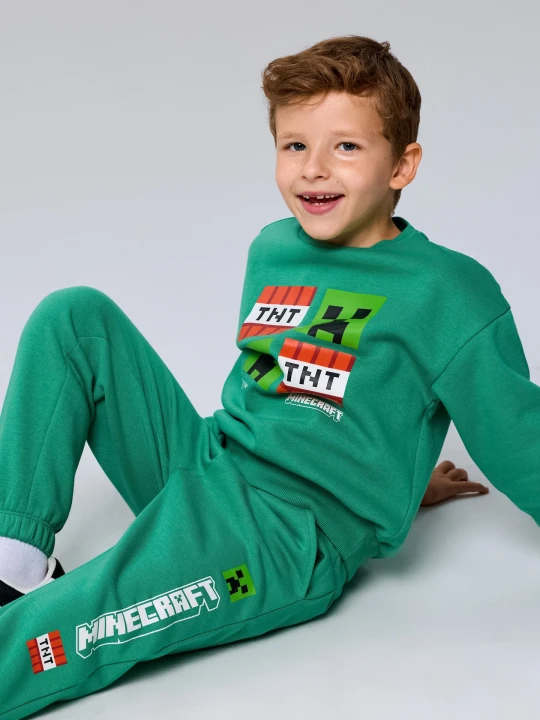 Zdjęcie produktu Sinsay - Komplet dzianinowy z bawełną z nadrukiem Minecraft - zielony