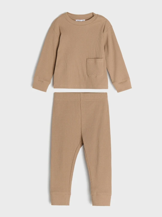 Zdjęcie produktu Sinsay - Komplet: koszulka i legginsy - beżowy