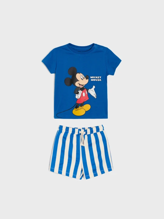 Zdjęcie produktu Sinsay - Komplet: koszulka i szorty Mickey Mouse - mid blue