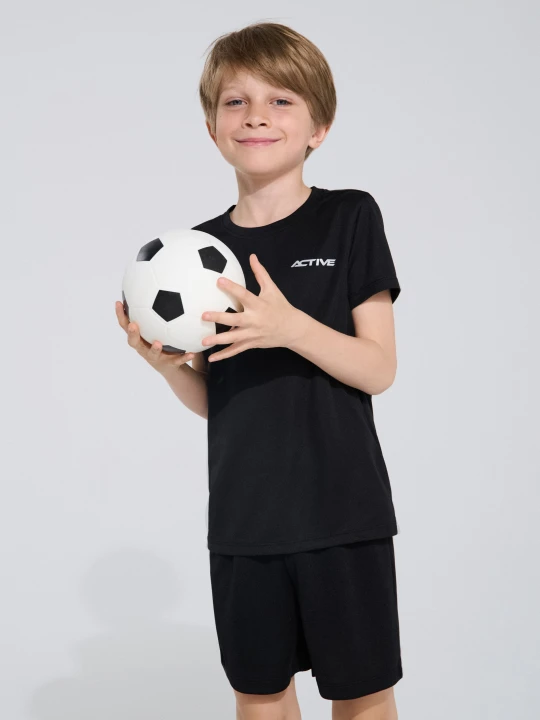 Zdjęcie produktu Sinsay - Komplet sportowy z odblaskowym nadrukiem Active - czarny