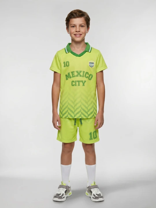 Zdjęcie produktu Sinsay - Komplet sportowy Active szybkoschnący z nadrukiem Mexico City - zielony