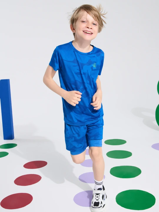 Zdjęcie produktu Sinsay - Komplet sportowy z szybkoschnącej tkaniny Active - niebieski