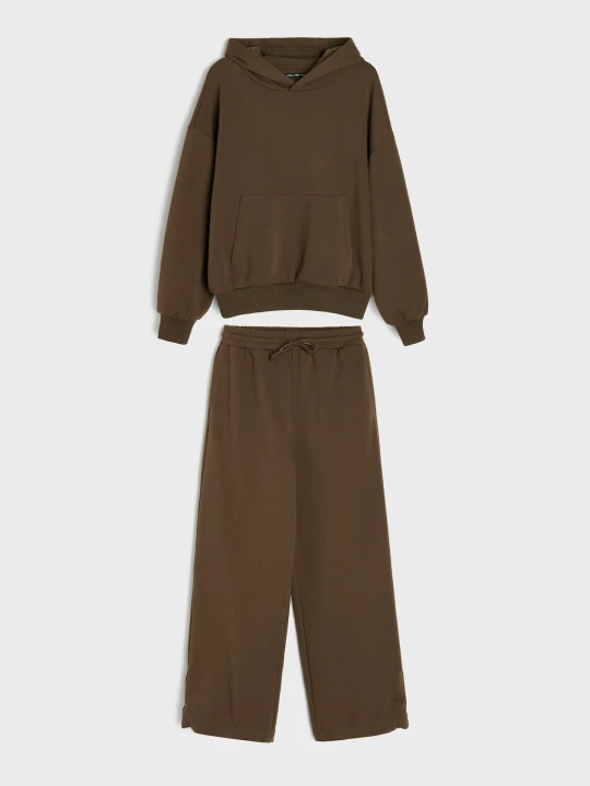 Zdjęcie produktu Sinsay - Komplet z bawełną: bluza i spodnie - brązowy
