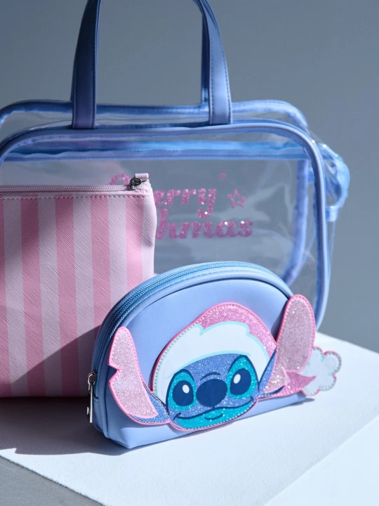 Zdjęcie produktu Sinsay - Kosmetyczki 3 pack Stitch - wielobarwny