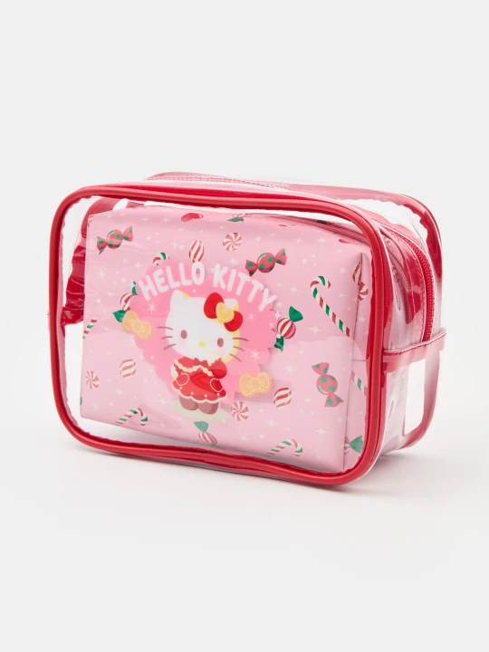 Zdjęcie produktu Sinsay - Kosmetyczki z motywem świątecznym 2 pack Hello Kitty - różowy