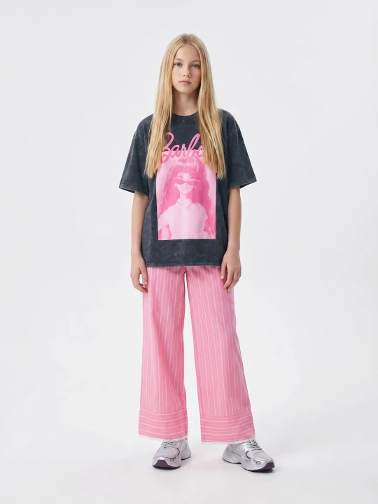 Zdjęcie produktu Sinsay - Koszulka oversize z nadrukiem Barbie - czarny