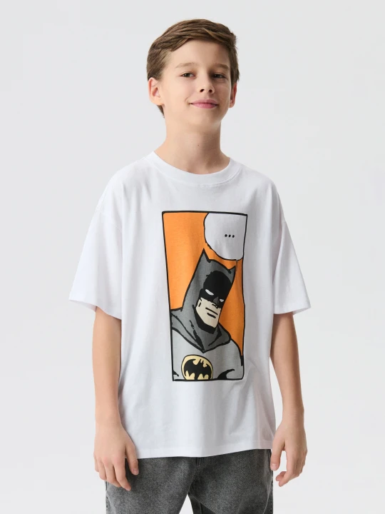 Zdjęcie produktu Sinsay - Koszulka oversize z nadrukiem Batman - biały