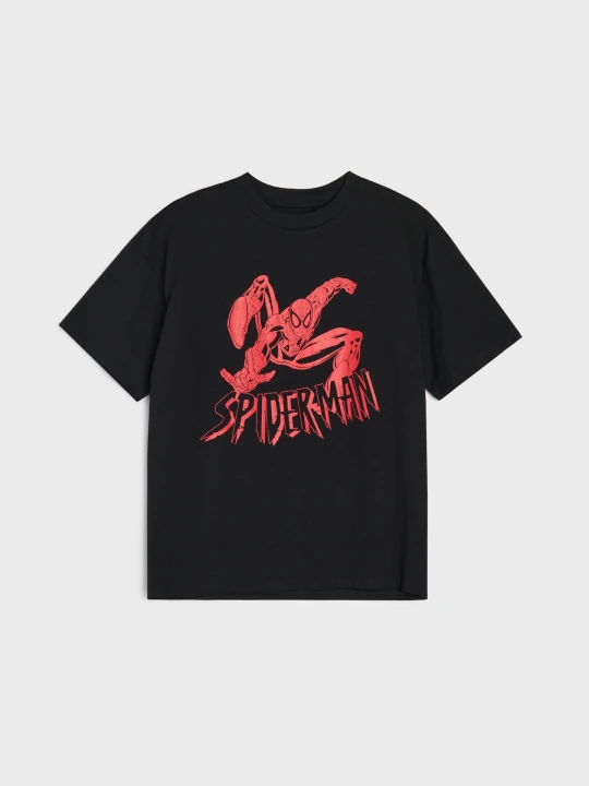 Zdjęcie produktu Sinsay - Koszulka oversize z nadrukiem Spider-Man - czarny