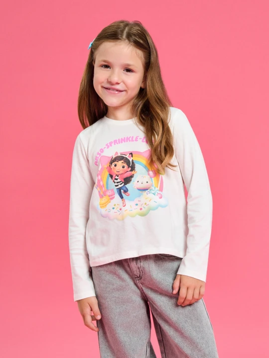 Zdjęcie produktu Sinsay - Koszulka z długimi rękawami Gabby's Dollhouse - szary