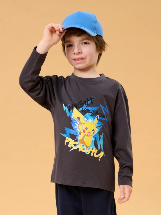 Zdjęcie produktu Sinsay - Koszulka z długimi rękawami Pokémon - szary
