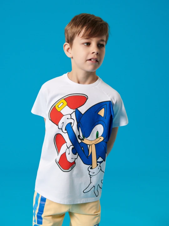 Zdjęcie produktu Sinsay - Koszulka z elementami 3D Sonic the Hedgehog - biały