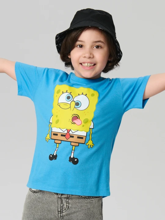 Zdjęcie produktu Sinsay - Koszulka z krótkim rękawem SpongeBob SquarePants - niebieski