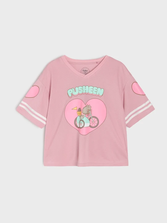 Zdjęcie produktu Sinsay - Koszulka z nadrukiem Pusheen The Cat - różowy