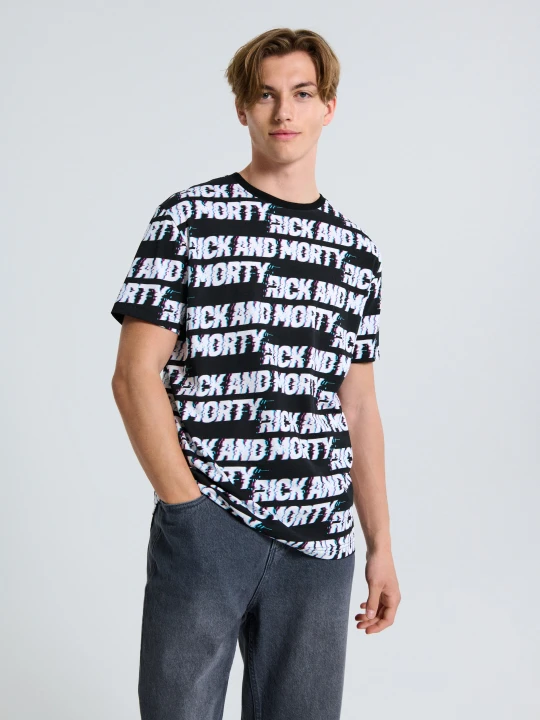 Zdjęcie produktu Sinsay - Koszulka z nadrukiem Rick and Morty - czarny