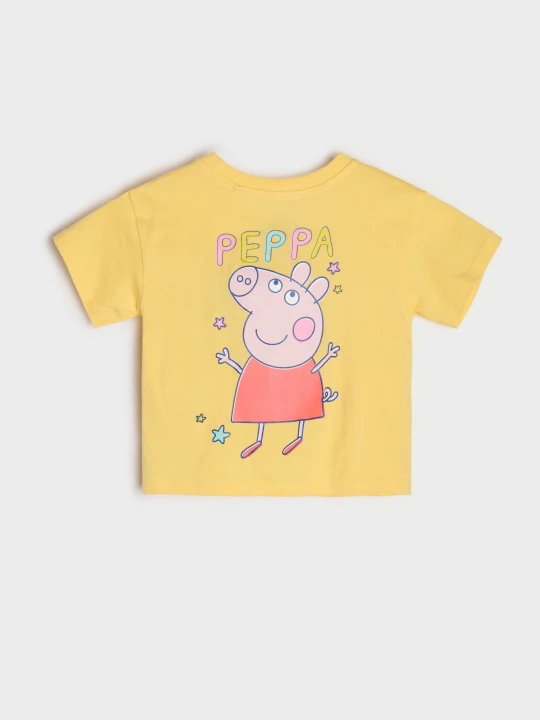 Zdjęcie produktu Sinsay - Koszulka z ozdobnym printem na plecach Peppa Pig - żółty