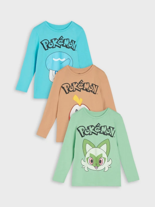 Zdjęcie produktu Sinsay - Koszulki 3 pack Pokémon - wielobarwny