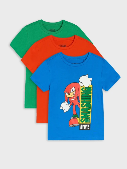Zdjęcie produktu Sinsay - Koszulki 3 pack Sonic the Hedgehog - wielobarwny