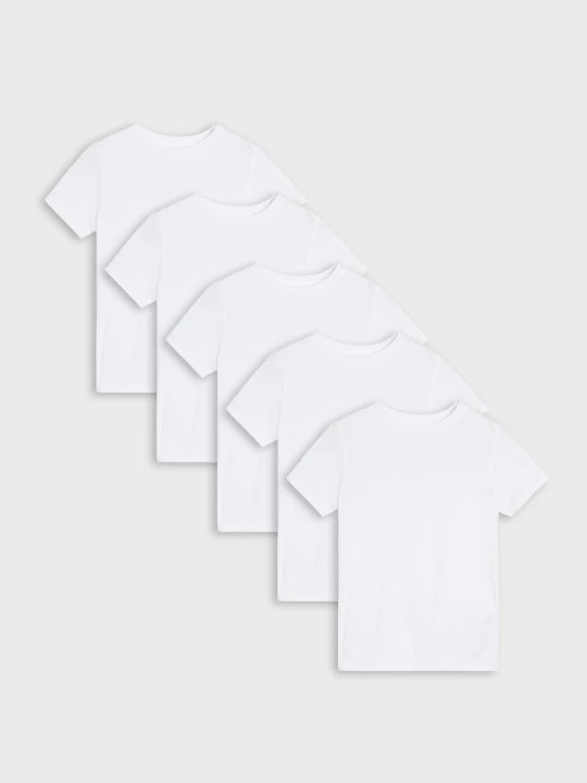 Zdjęcie produktu Sinsay - Koszulki basic 5 pack - biały