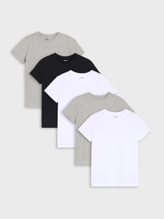 Zdjęcie produktu Sinsay - Koszulki basic 5 pack - wielobarwny