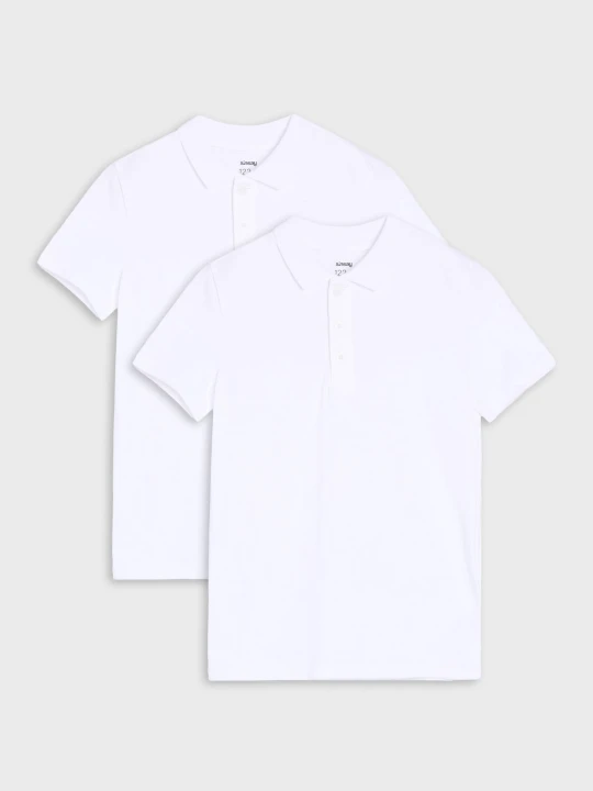 Zdjęcie produktu Sinsay - Bawełniane koszulki polo 2 pack - biały