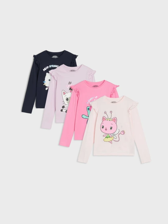 Zdjęcie produktu Sinsay - Koszulki z długim rękawem 4 pack Gabby's Dollhouse - wielobarwny