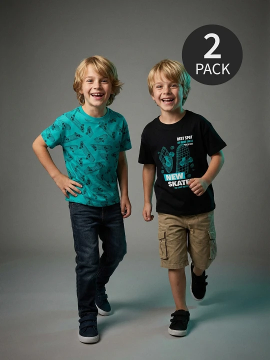 Zdjęcie produktu Sinsay - Koszulki z krótkim rękawem 2 pack - czarny